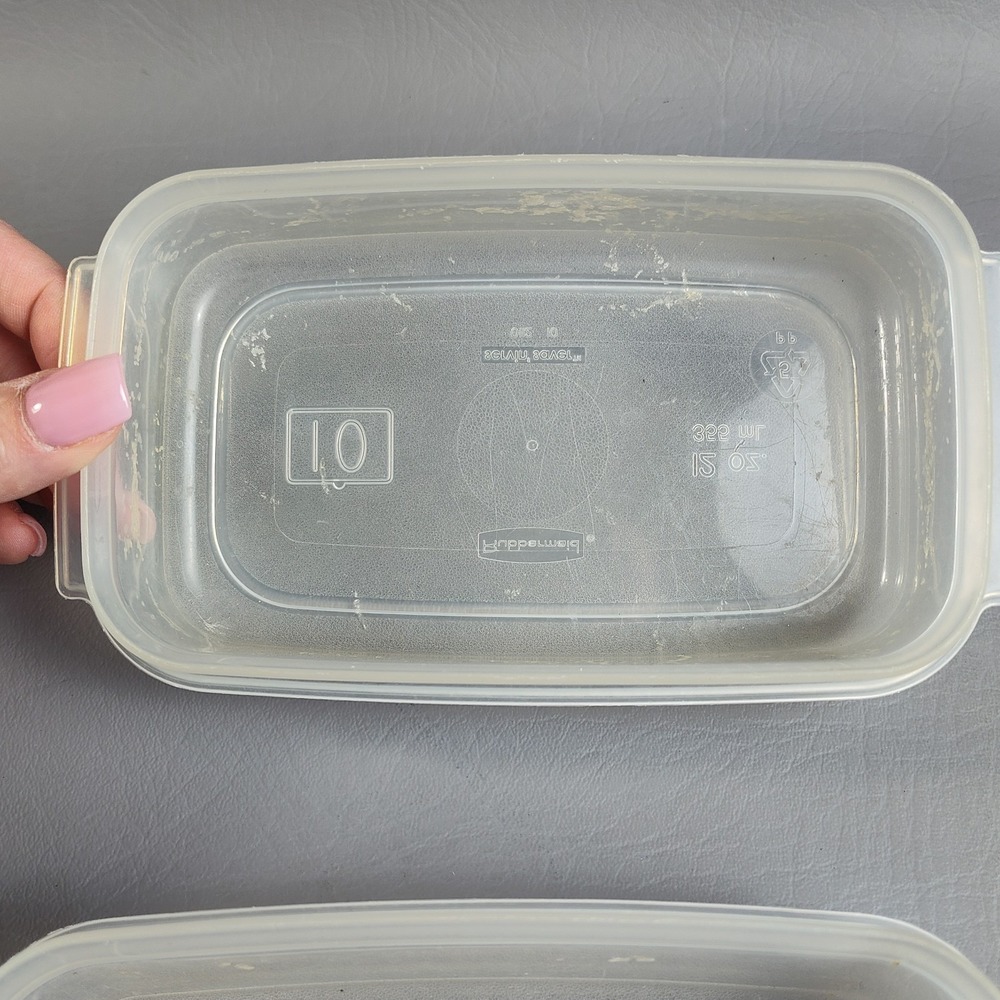 Rubbermaid Servin Saver Lot Of 3- (2) #10 12 Oz & #10 17 Cup Almond Rectangle - Picture 12 of 16